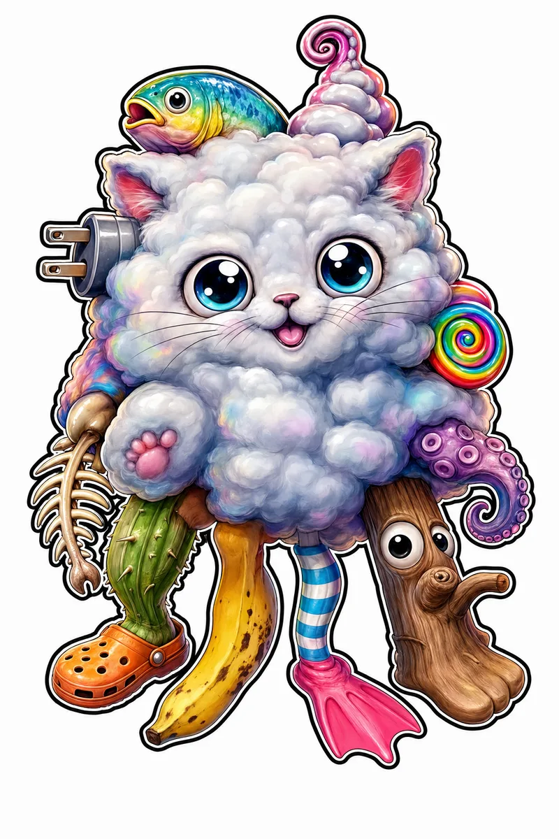 Puffito Floofarino — Gen 1 Common MonsterCam monster reference art