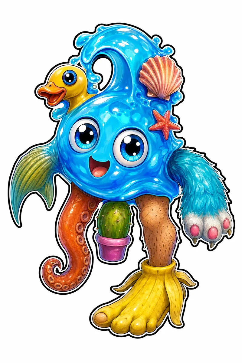 Splashino Streamarino — Gen 1 Common MonsterCam monster reference art